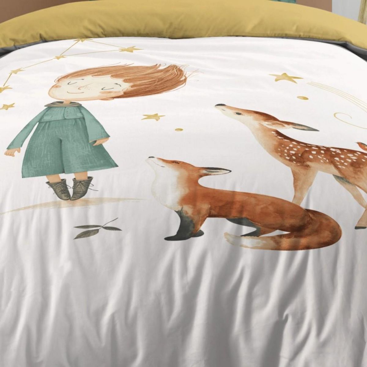 STOF Housse de couette 140x200 FERDINAND + 1 taie coton 57 fils