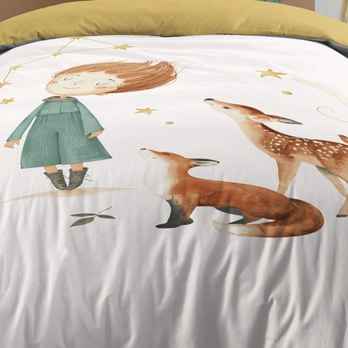 STOF Housse de couette 140x200 FERDINAND + 1 taie coton 57 fils