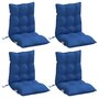 Voir la diapositive 3 : VIDAXL Coussins de chaise a dossier bas lot de 4 bleu royal