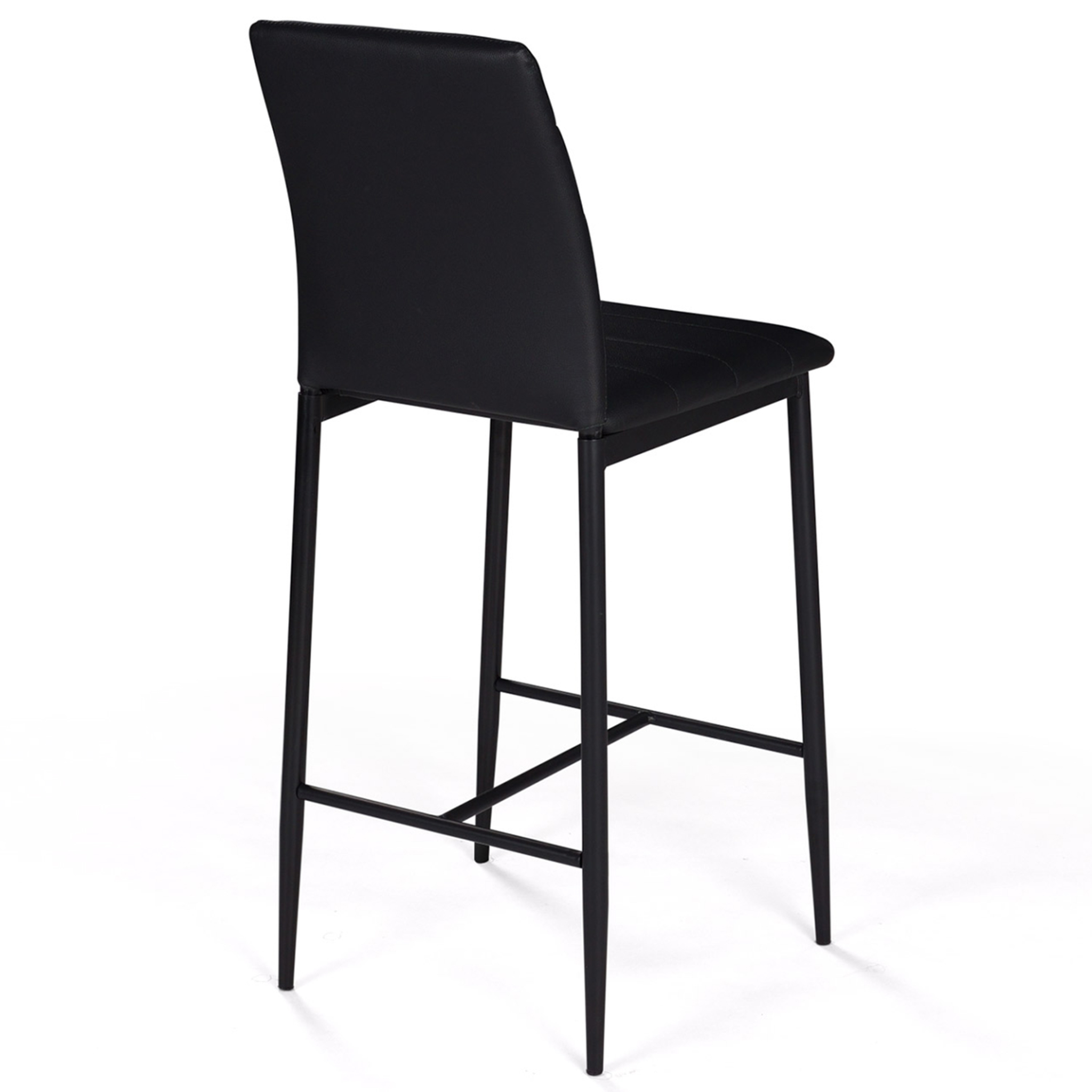 Voir la diapositive 5 : ID MARKET Lot de 4 tabourets romane en pvc noir design contemporain chaises de bar rembourrées