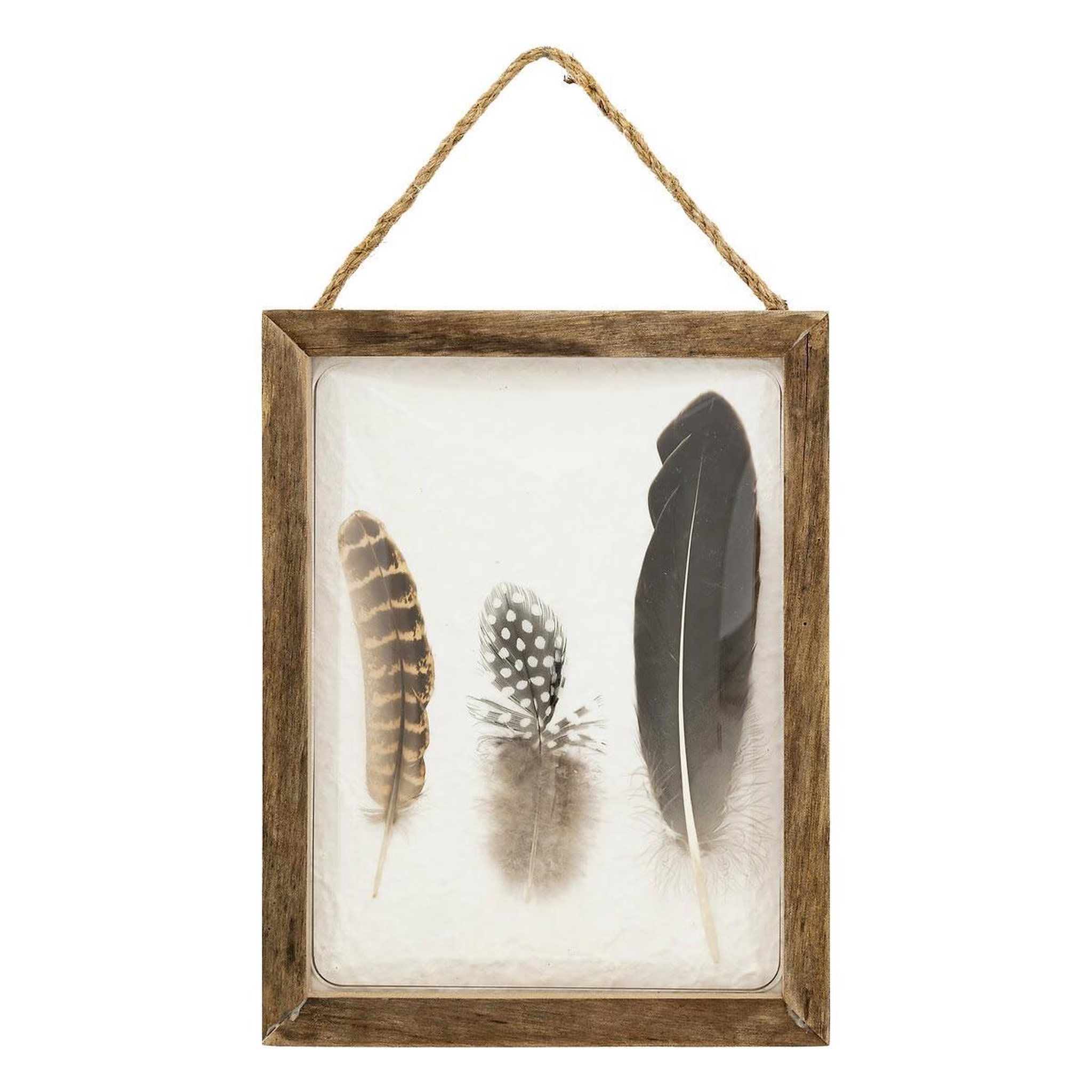 ATMOSPHERA Déco murale bombée plumes  jonas  34cm marron