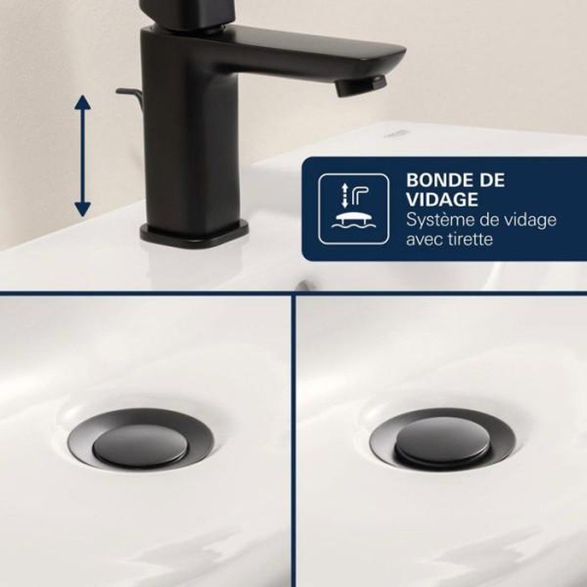 Voir la diapositive 5 : Grohe Mitigeur de bidet - grohe dice - noir mat