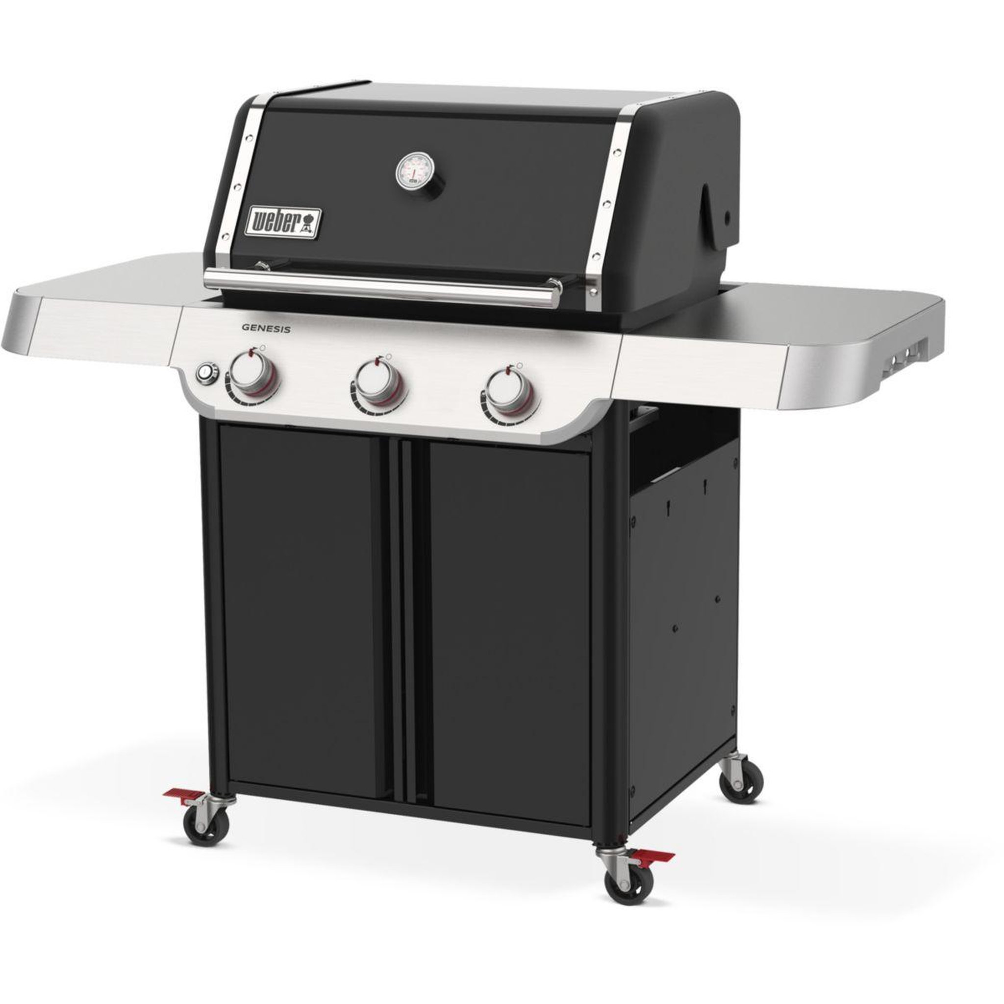 Voir la diapositive 2 : Weber Barbecue gaz Genesis E-315 noir inox 3 brûleurs sur chariot, 68x48 cm