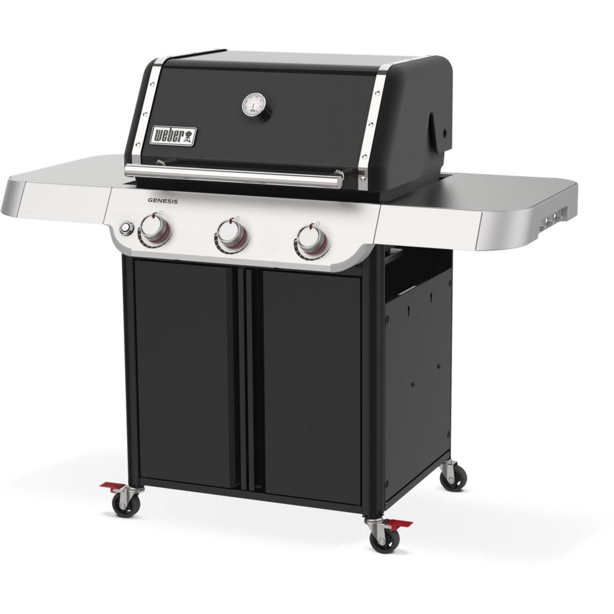 Weber Barbecue gaz Genesis E-315 noir inox 3 brûleurs sur chariot, 68x48 cm