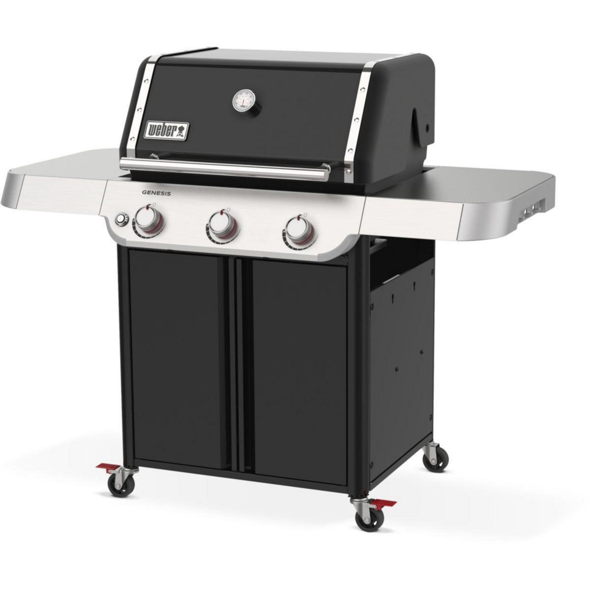 Weber Barbecue gaz Genesis E-315 noir inox 3 brûleurs sur chariot, 68x48 cm