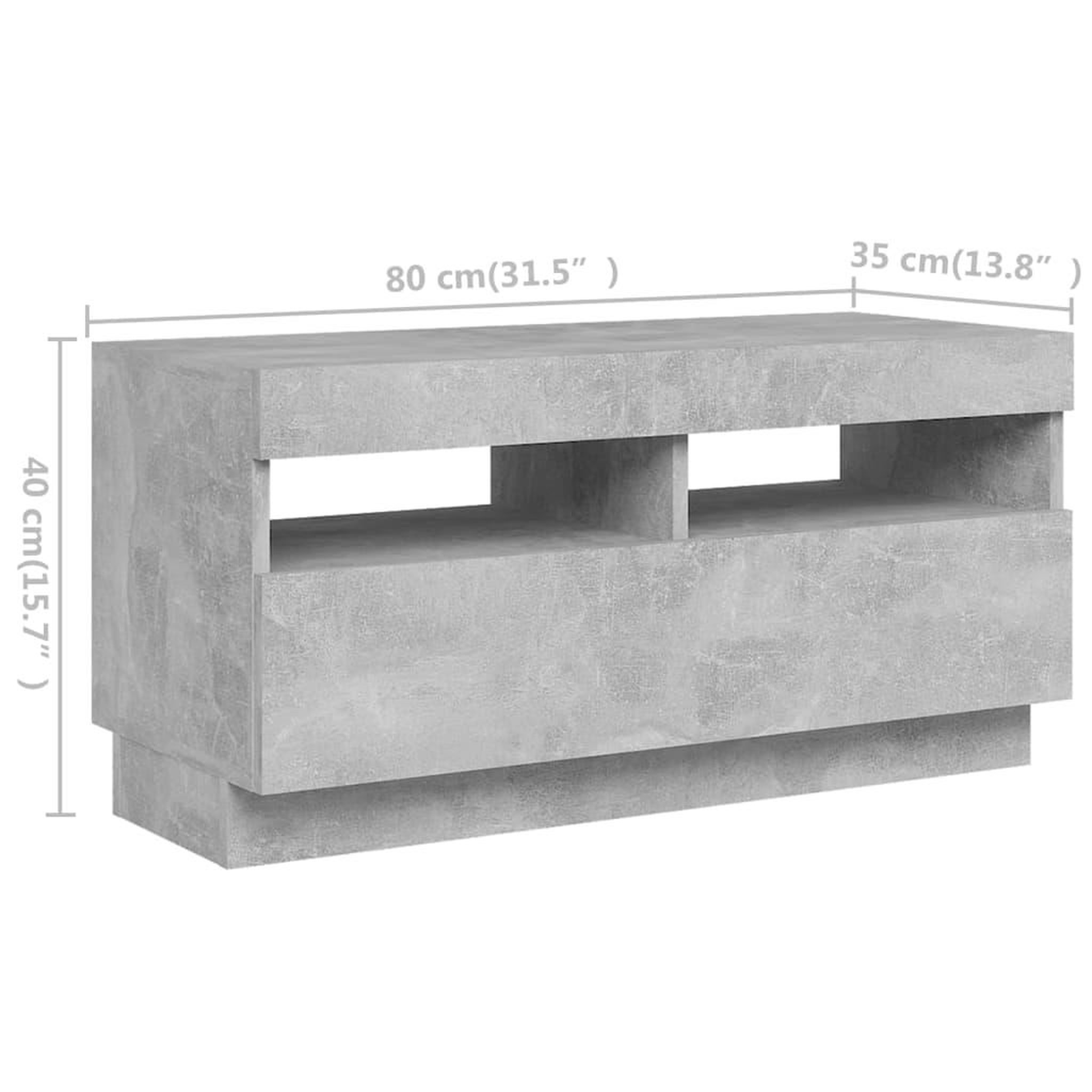 Voir la diapositive 6 : VIDAXL Meuble TV avec lumieres LED Gris beton 260x35x40 cm