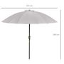 Voir la diapositive 3 : OUTSUNNY Parasol inclinable rond avec manivelle métal fibre de verre Ø 2,55 m polyester haute densité gris