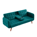 CONCEPT USINE Canapé 3 places convertible avec tablette centrale rabattable vert INVERNESS