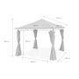 Voir la diapositive 2 : SWEEEK Ensemble complet toile de toit et rideaux pour tonnelle 3x3m Elusa - toile de rechange pergola, toile de remplacement