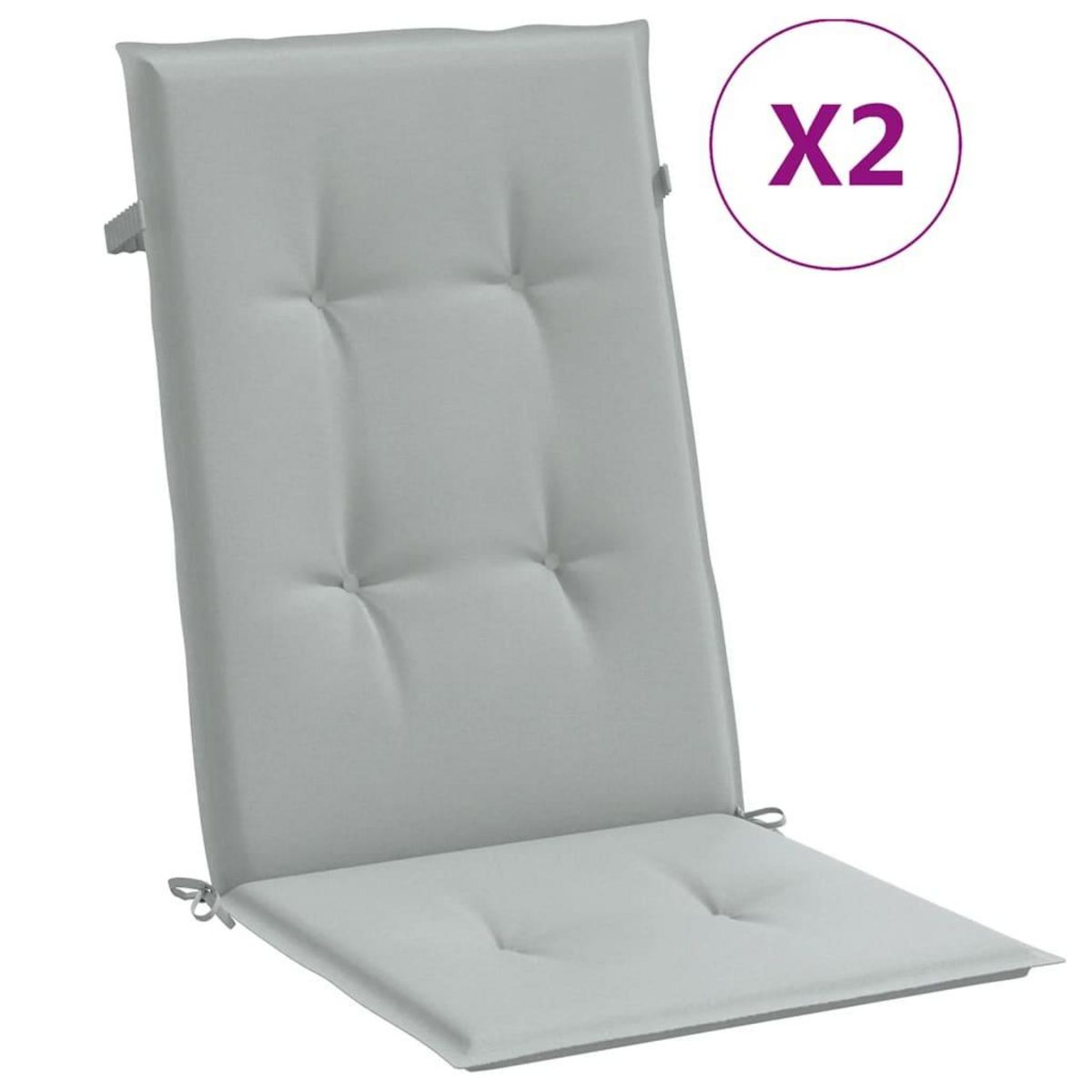 VIDAXL Coussins de chaise a dossier haut lot de 2 gris clair melange