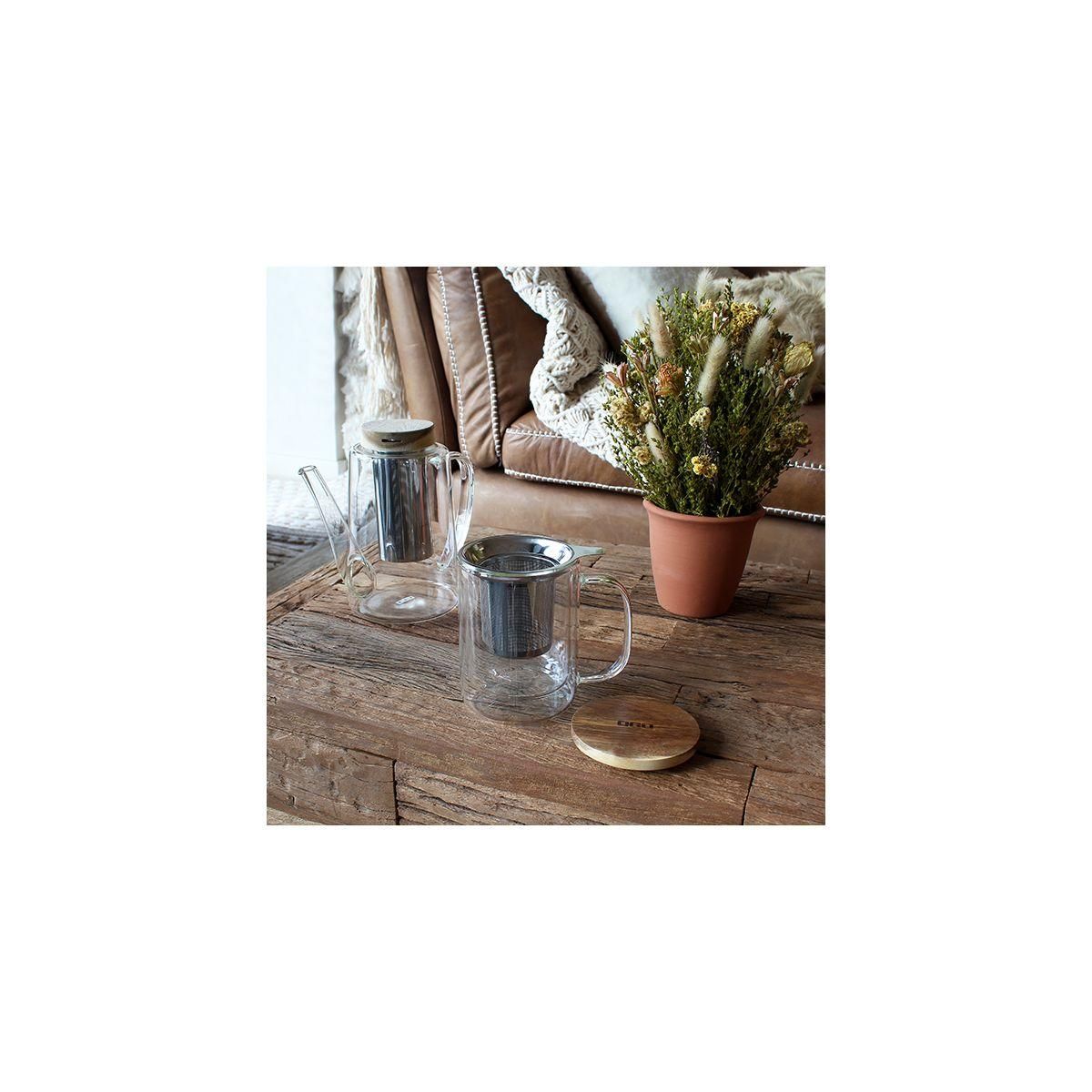OGO LIVING Théière Tisanière Gustave en verre double paroi