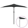 Voir la diapositive 2 : VIDAXL Parasol de balcon avec mat en aluminium Noir 300x155x223cm Demi