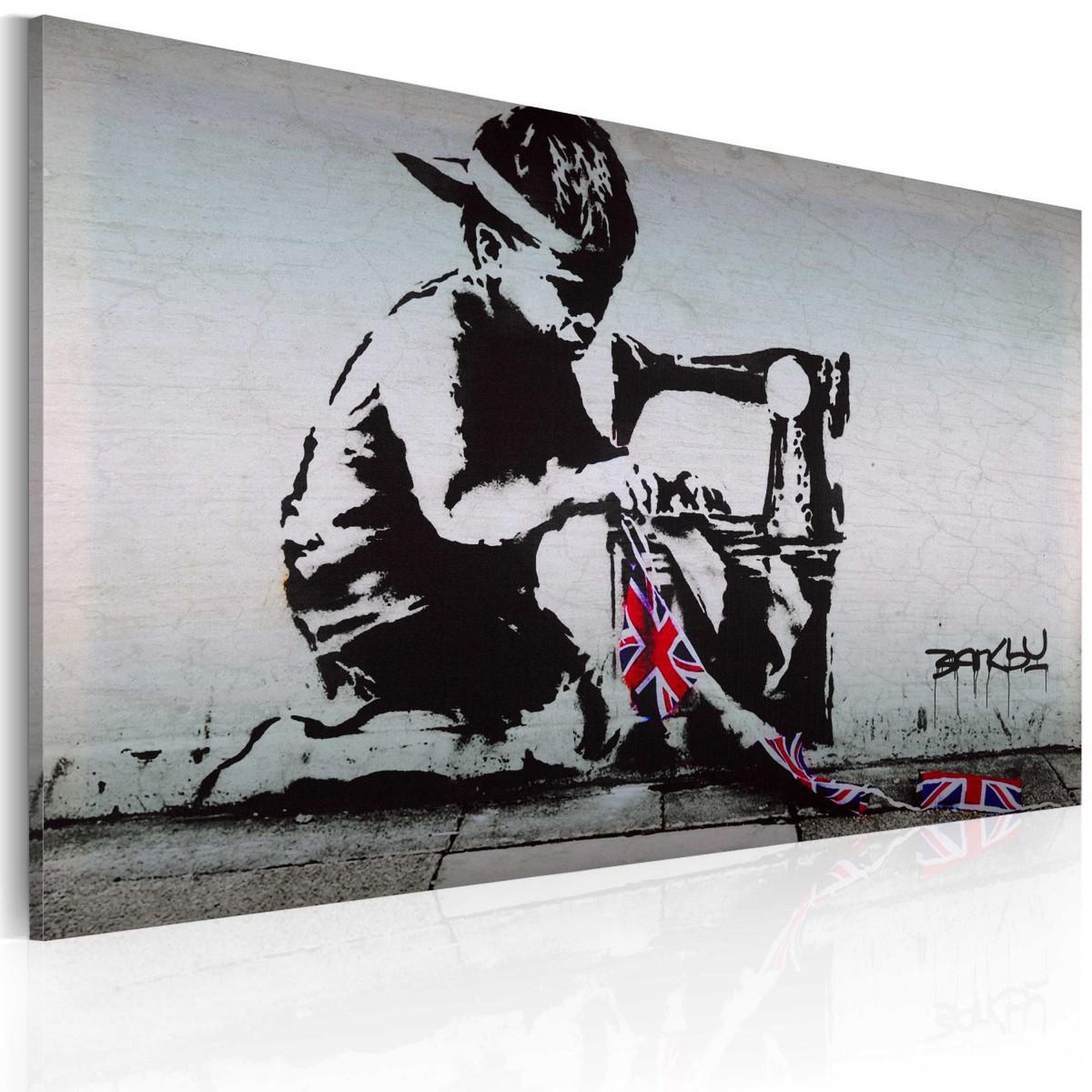 Paris Prix Tableau imprimé  union jack kid - banksy  40x60cm