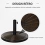 Voir la diapositive 4 : OUTSUNNY Pied de parasol rond base de lestage Ø 48 x 34 cm résine imitation rotin poids net 14 Kg noir bronze