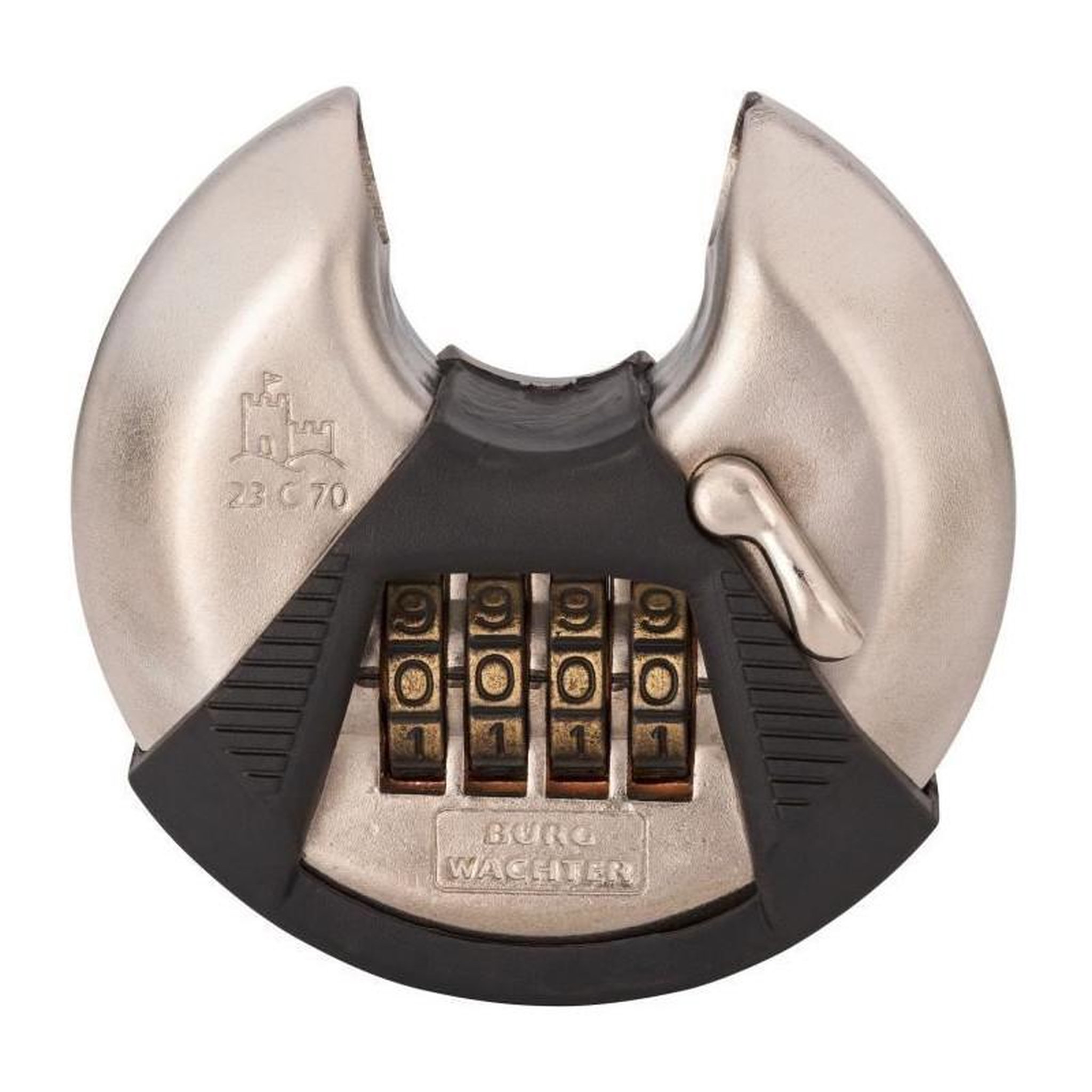 Voir la diapositive 2 : BURG WACHTER Cadenas cylindrique - BURG WACHTER - 23 C 70 SB - Acier inoxydable 70 mm, ouverture a code