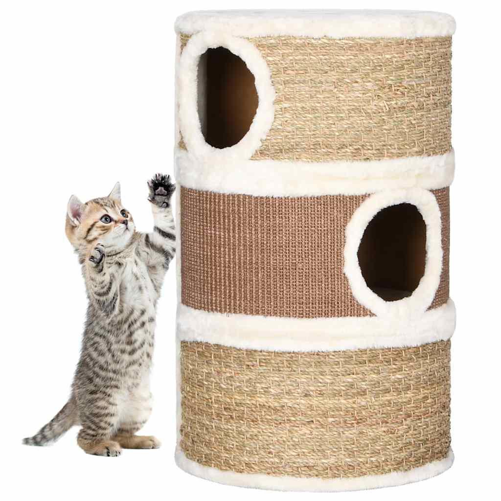VIDAXL Tonneau a gratter pour chats 60 cm herbiers marins