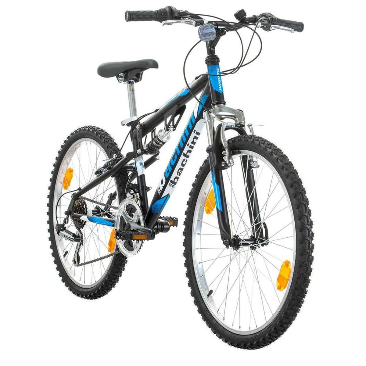 BACHINI Vélo enfant - VTT 24''  - Modèle Tout Suspendu avec transmission complète Shimano pour enfant de taille comprise entre 1.35 et 1.60m + Garde Boues offerts !