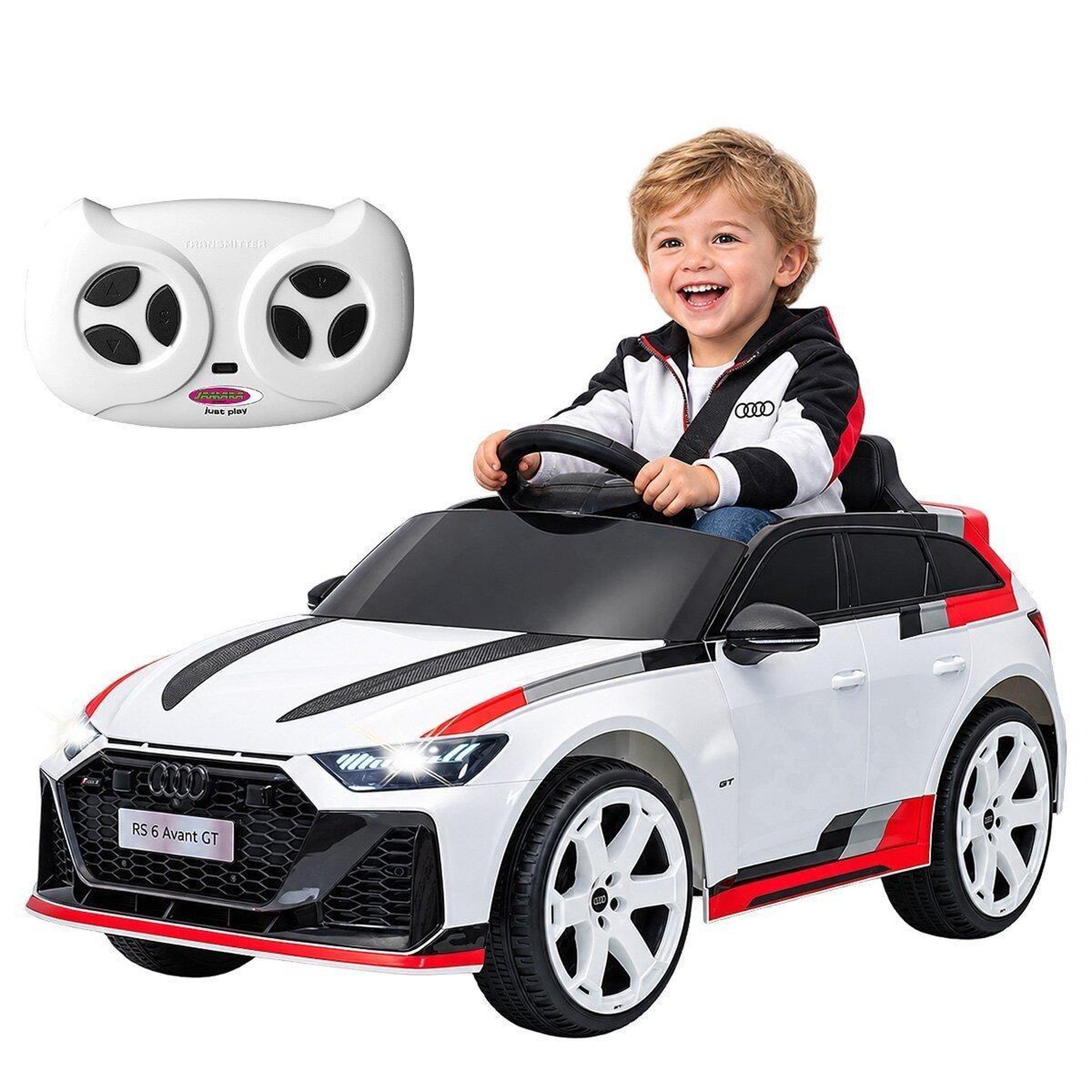 Voir la diapositive 3 : Jamara Ride-on audi rs 6 avant gt blanc 2,4ghz li-power 12.6