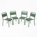 CONCEPT USINE Ensemble de 4 chaises de jardin empilables vertes BERGAME