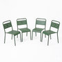 Voir la diapositive 1 : CONCEPT USINE Ensemble de 4 chaises de jardin empilables vertes BERGAME