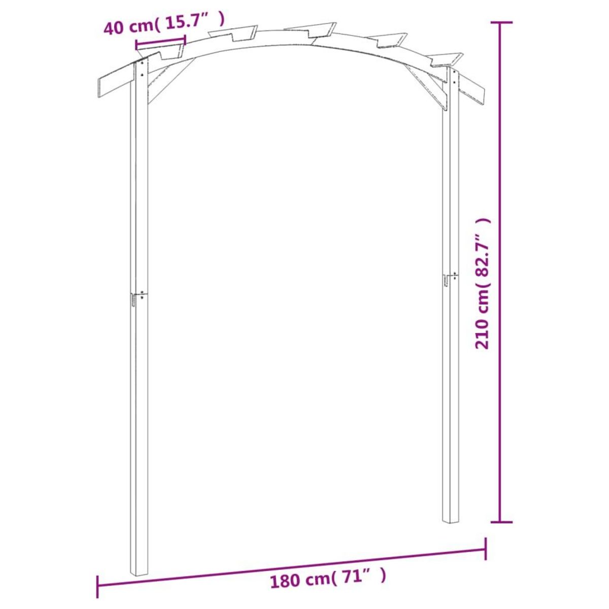VIDAXL Pergola de jardin 180x210x40 cm Bois de pin impregne