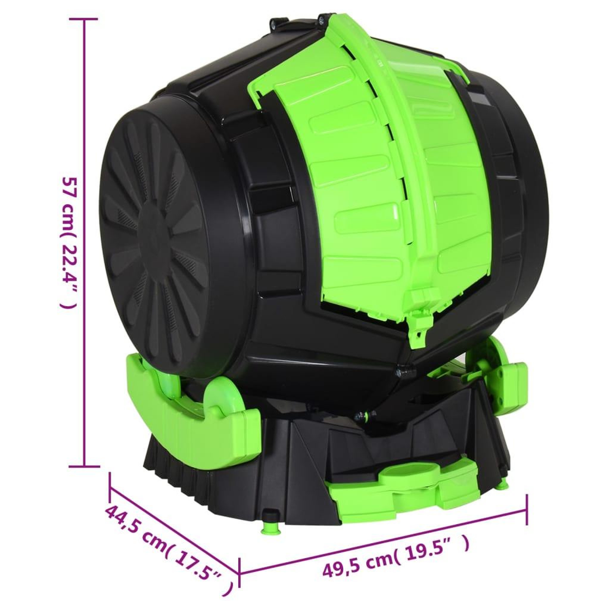 Voir la diapositive 6 : VIDAXL Composteur a tambour 49,5x44,5x57 cm 50 L