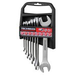 TECHMAN Jeu de 8 clés Doubles Fourches Industries: 6x7 / 8x9 / 10x11 / 12x13 / 14x15 / 16x17 / 18x19 / 20x22 mm