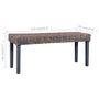 Voir la diapositive 6 : VIDAXL Banc 110 cm Gris Rotin naturel kubu et bois de manguier massif