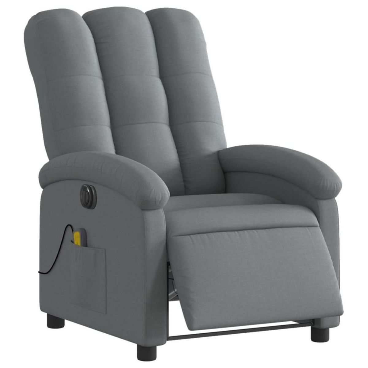 VIDAXL Fauteuil inclinable de massage electrique gris fonce tissu