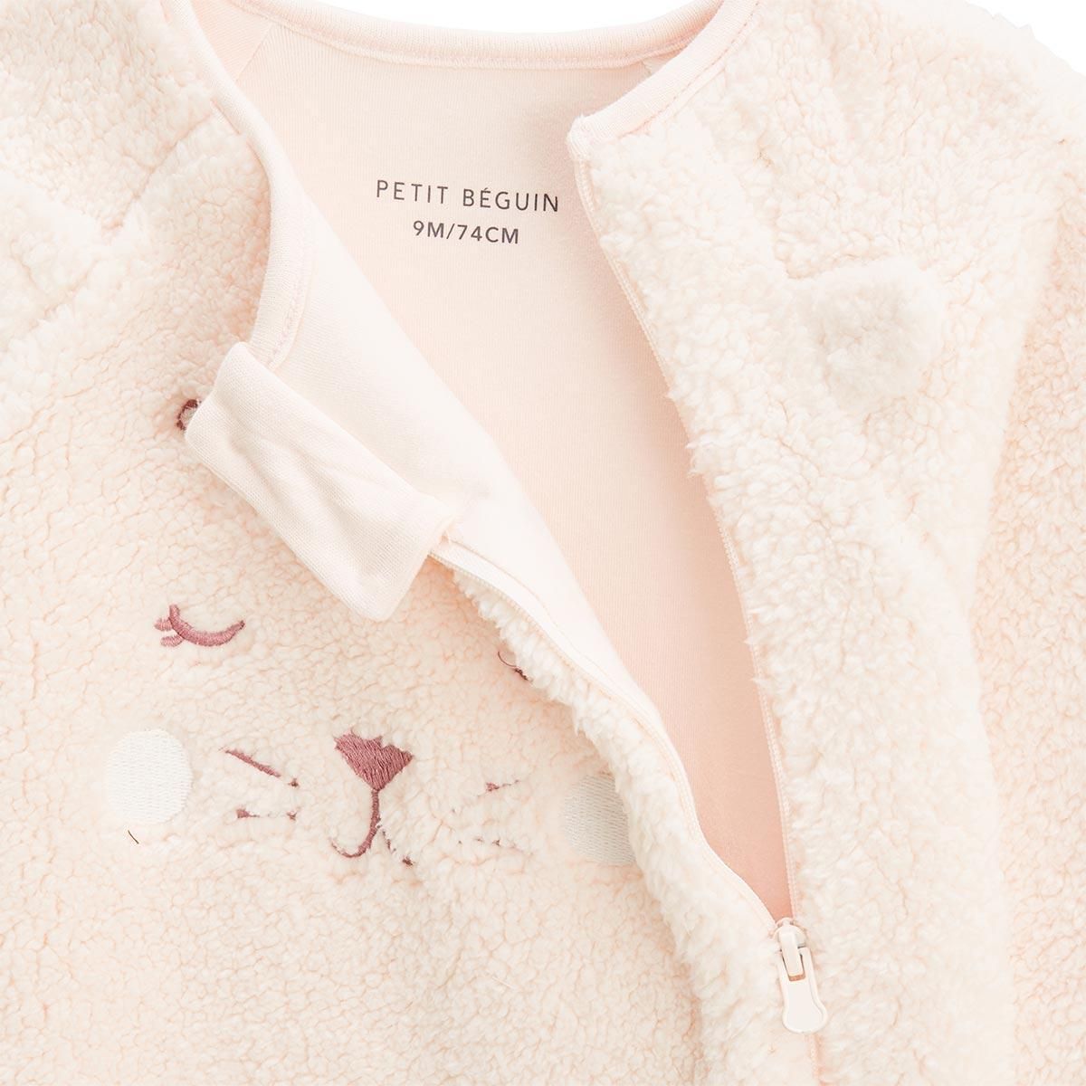 Petit Béguin Surpyjama bébé en sherpa Matcha