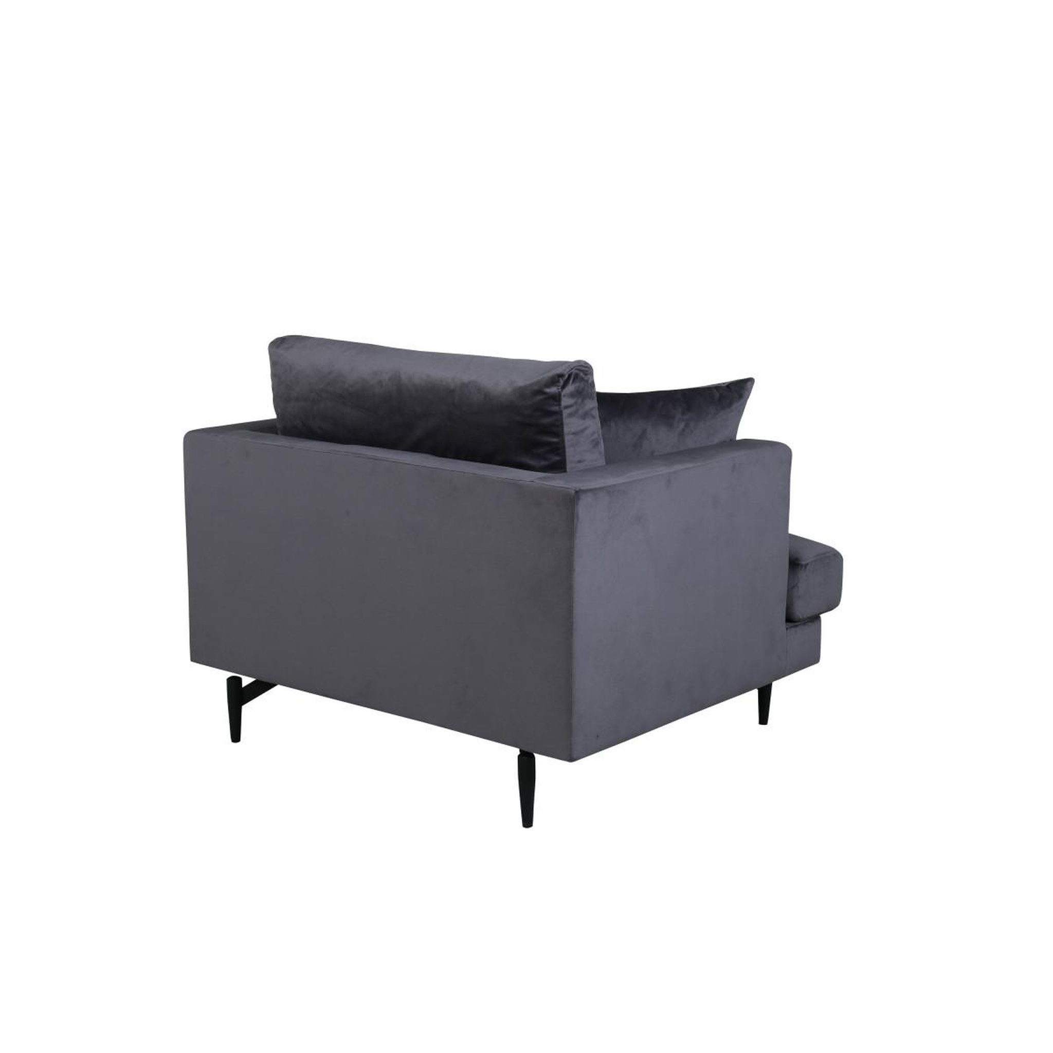 Voir la diapositive 4 : Paris Prix Fauteuil en Velours  Sofia  104cm Gris Foncé