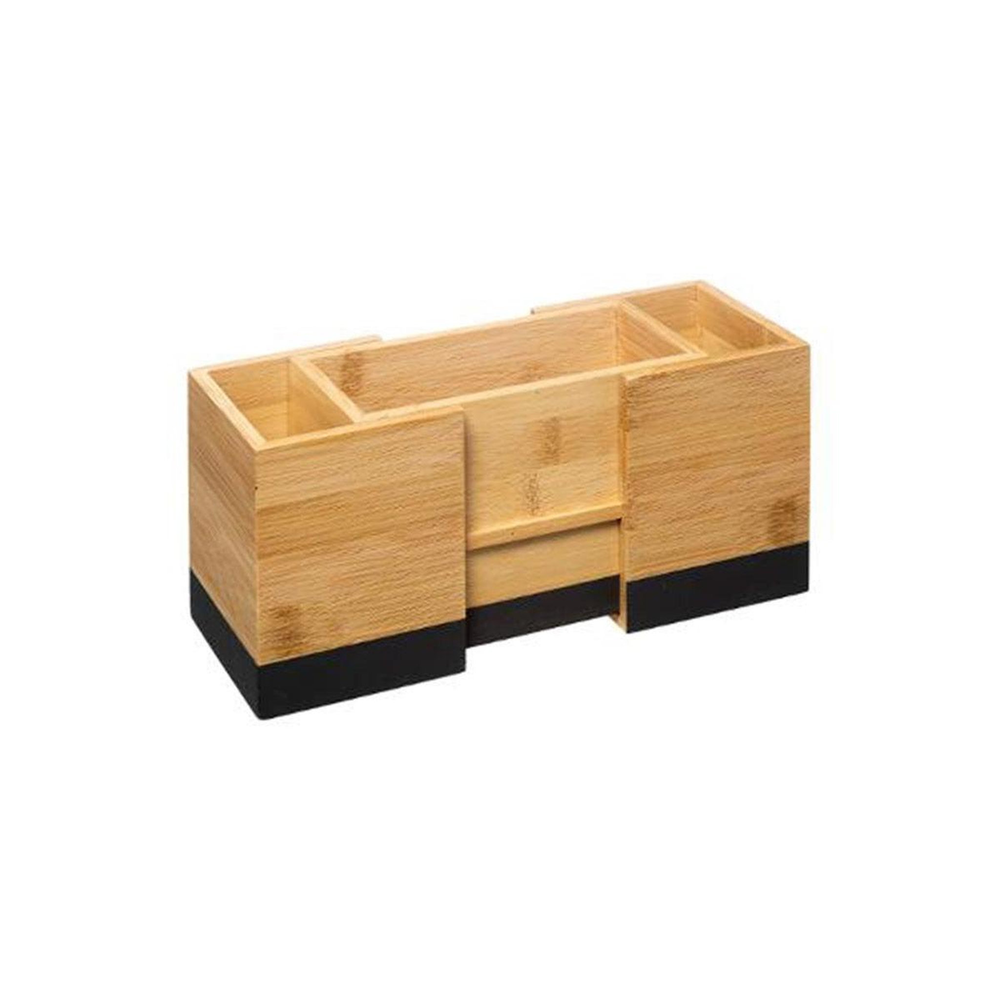 Voir la diapositive 2 : FIVE Pot range-couverts bambou  modern  18cm charbon