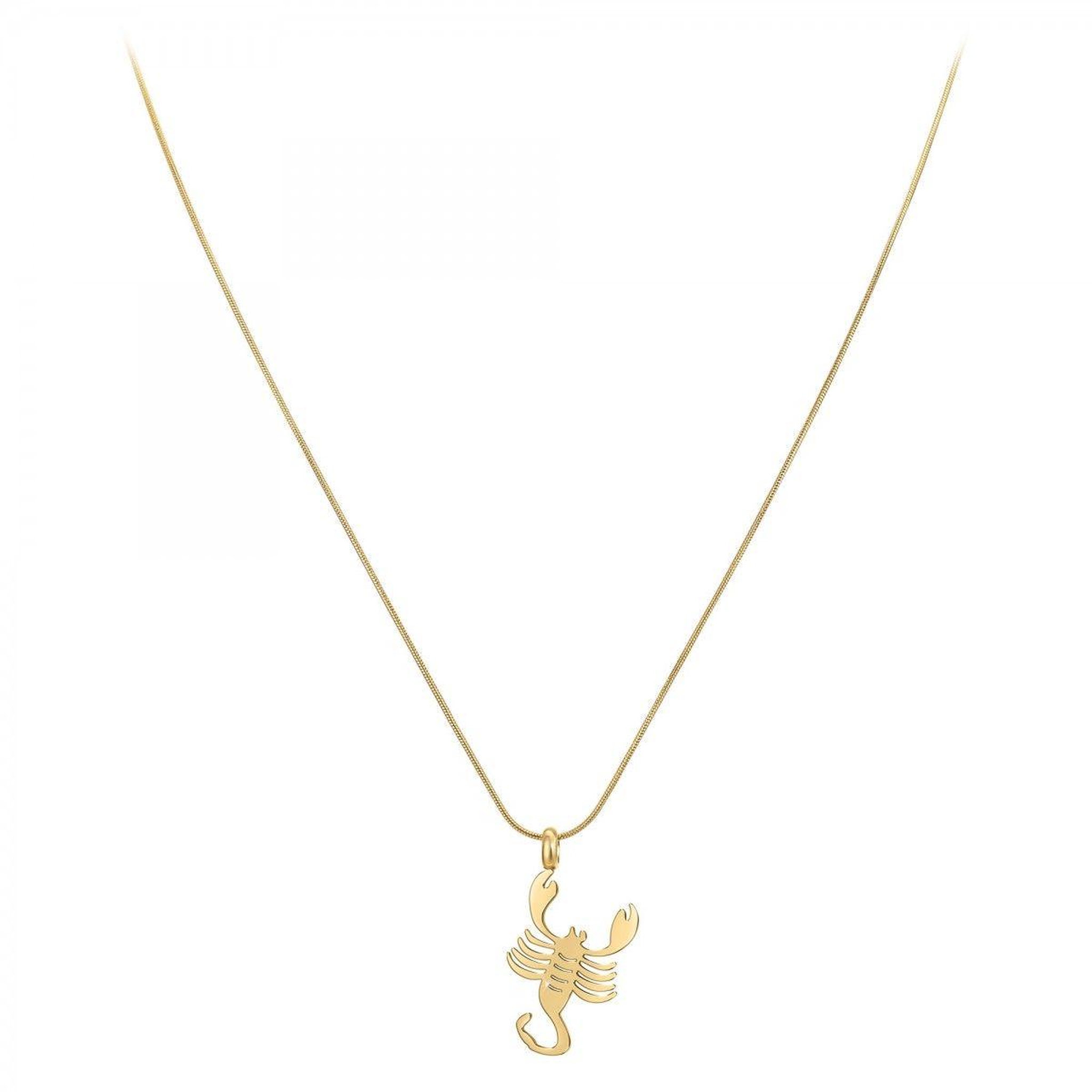 Voir la diapositive 3 : SC BOHEME Collier astrologie  Scorpion  SC Bohème en Acier Finement doré