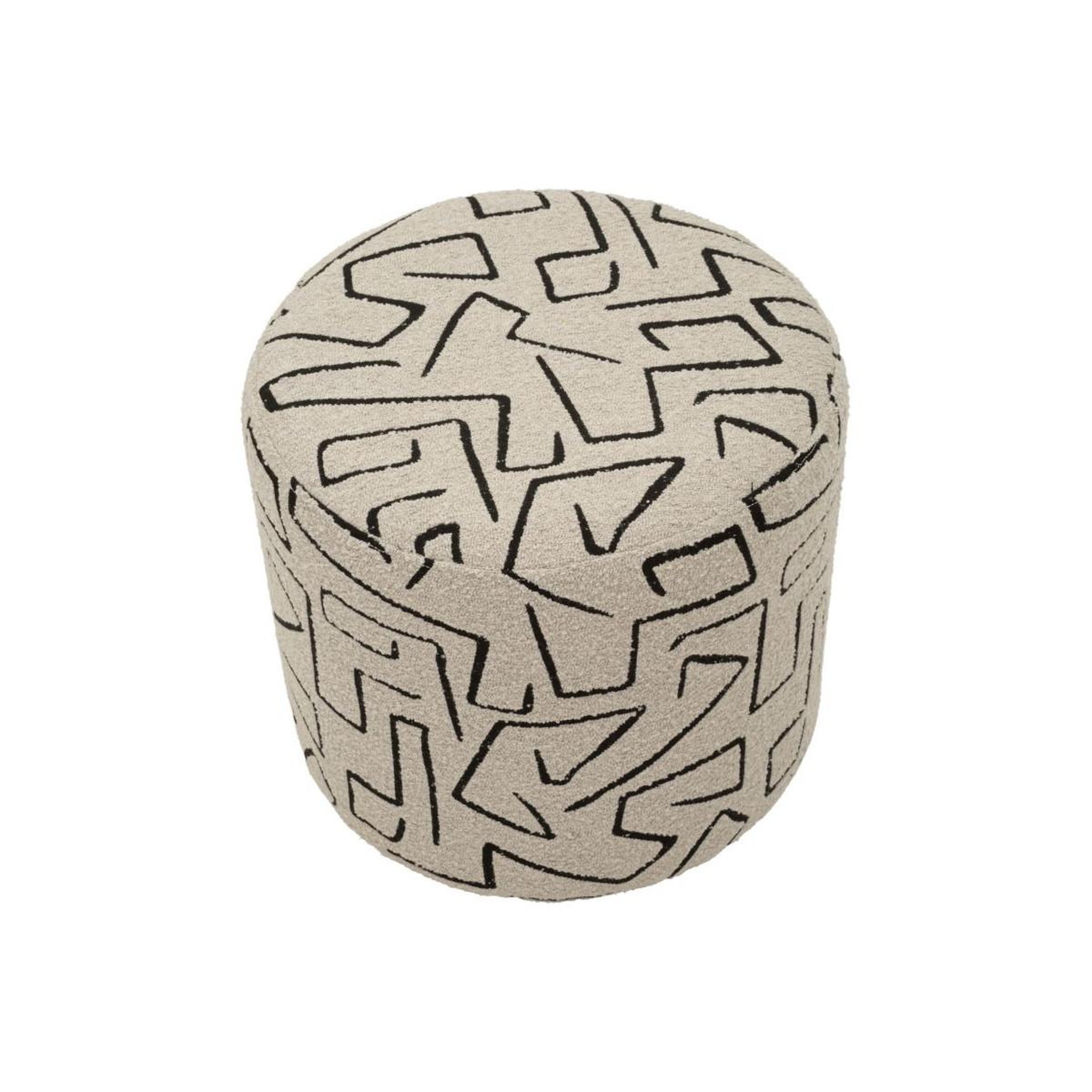 Voir la diapositive 2 : Paris Prix Pouf rond à motifs  nairobi  44cm beige