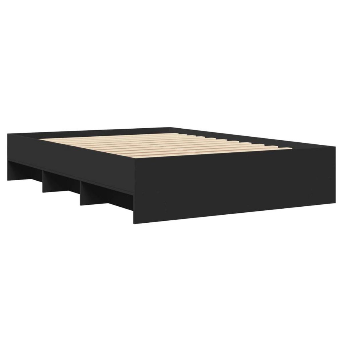 VIDAXL Cadre de lit sans matelas noir 140x200 cm bois d'ingenierie