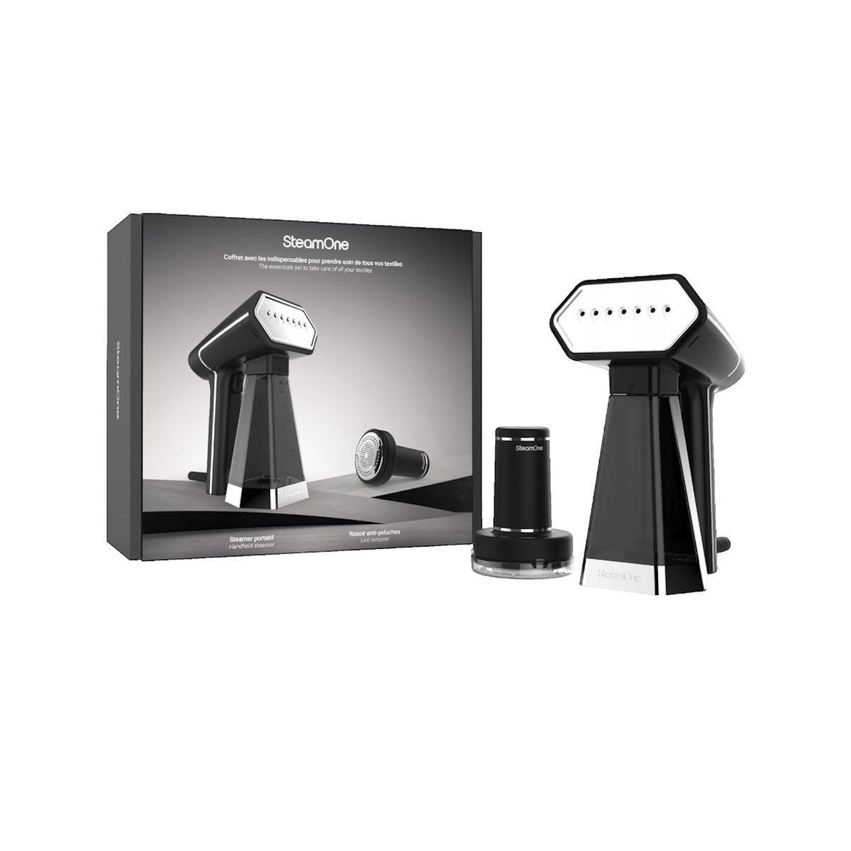 Steamone Défroisseur vapeur vertical SteamOne SN300B+RP10B set comprenant steamer et rasoir à peluches