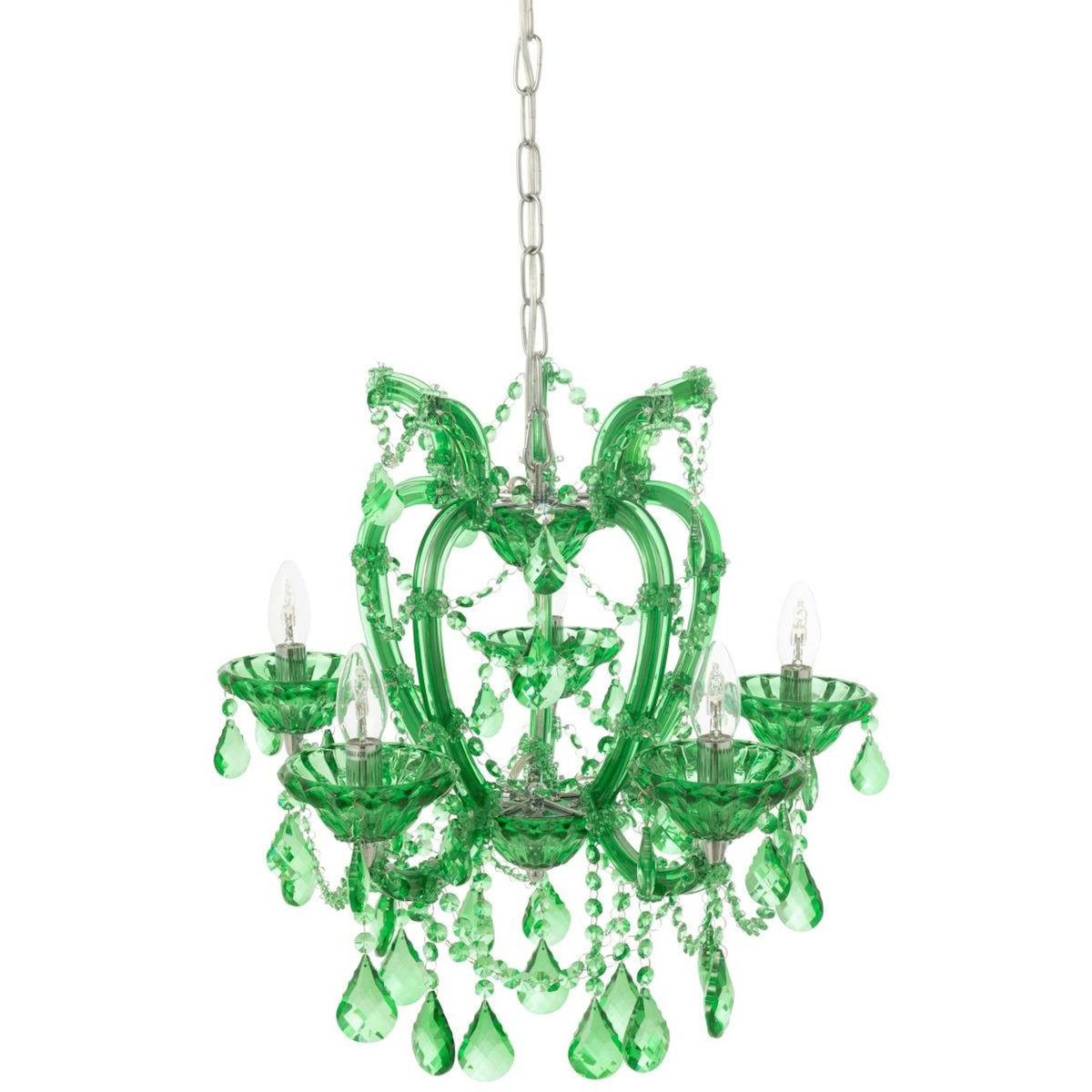 Paris Prix Lustre en Verre  Antique  57cm Vert Émeraude