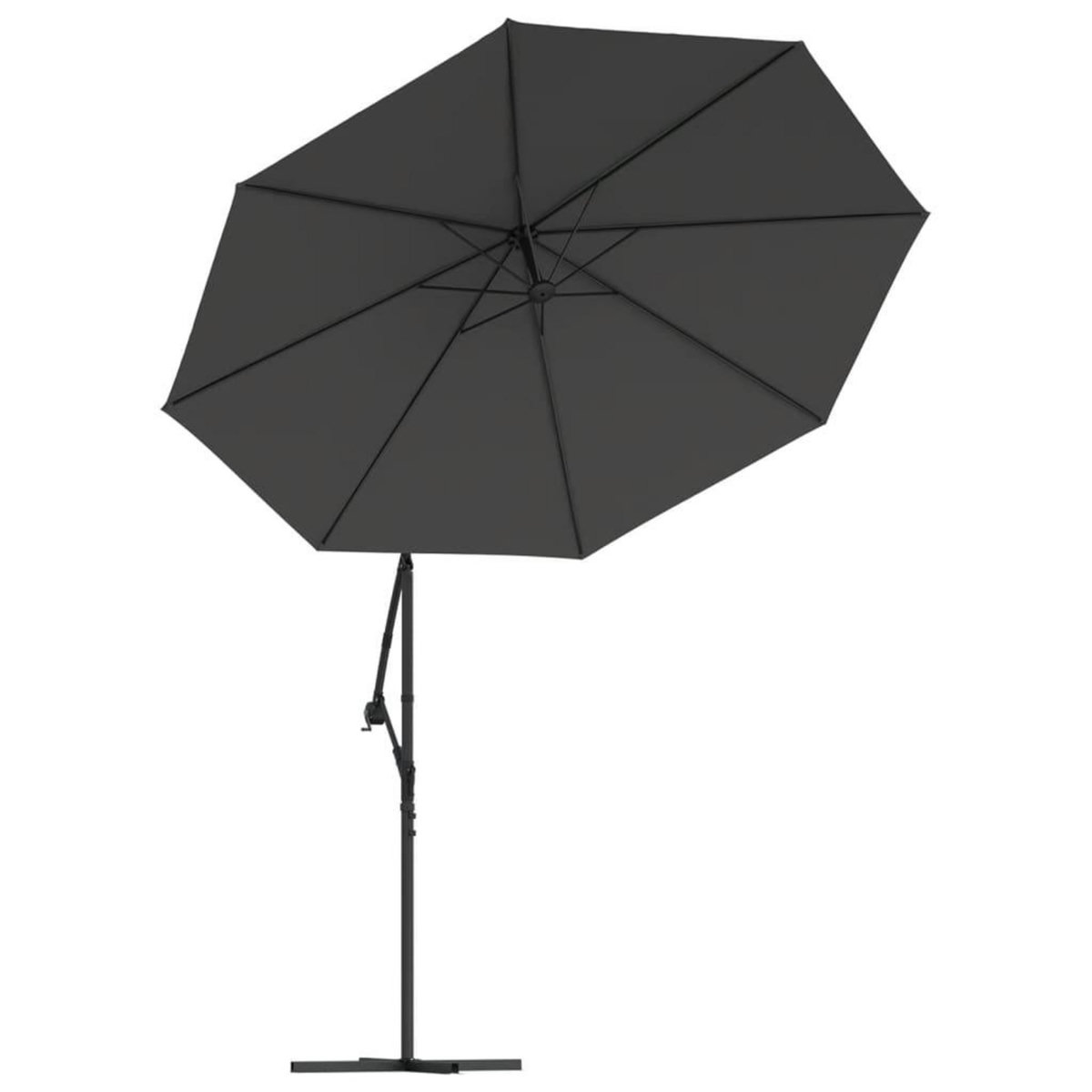 VIDAXL Tissu de remplacement pour parasol deporte Anthracite 350 cm