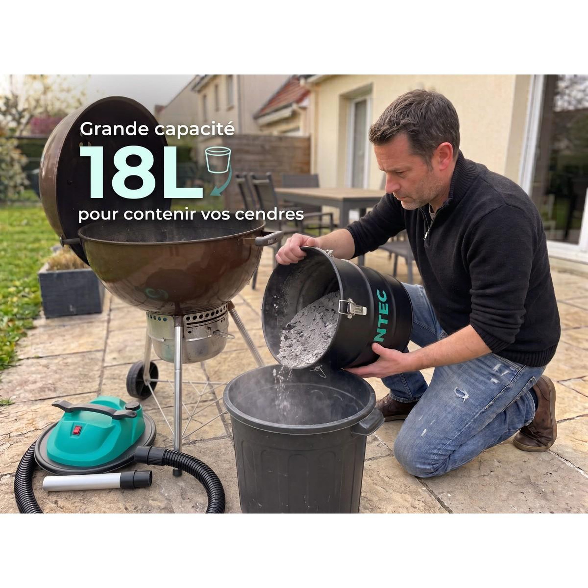 Voir la diapositive 4 : INTEC Aspirateur à cendres 18L 18kPa 1000W Filtre HEPA Lavable Cendres Froides & Chaudes Nettoyage Cheminée Poêle à bois INTEC