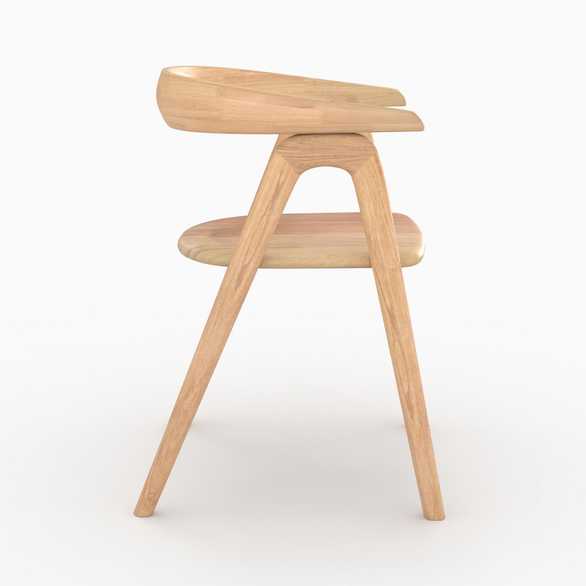 Rendez vous déco Chaise en bois d'hévéa foncé - Hawa