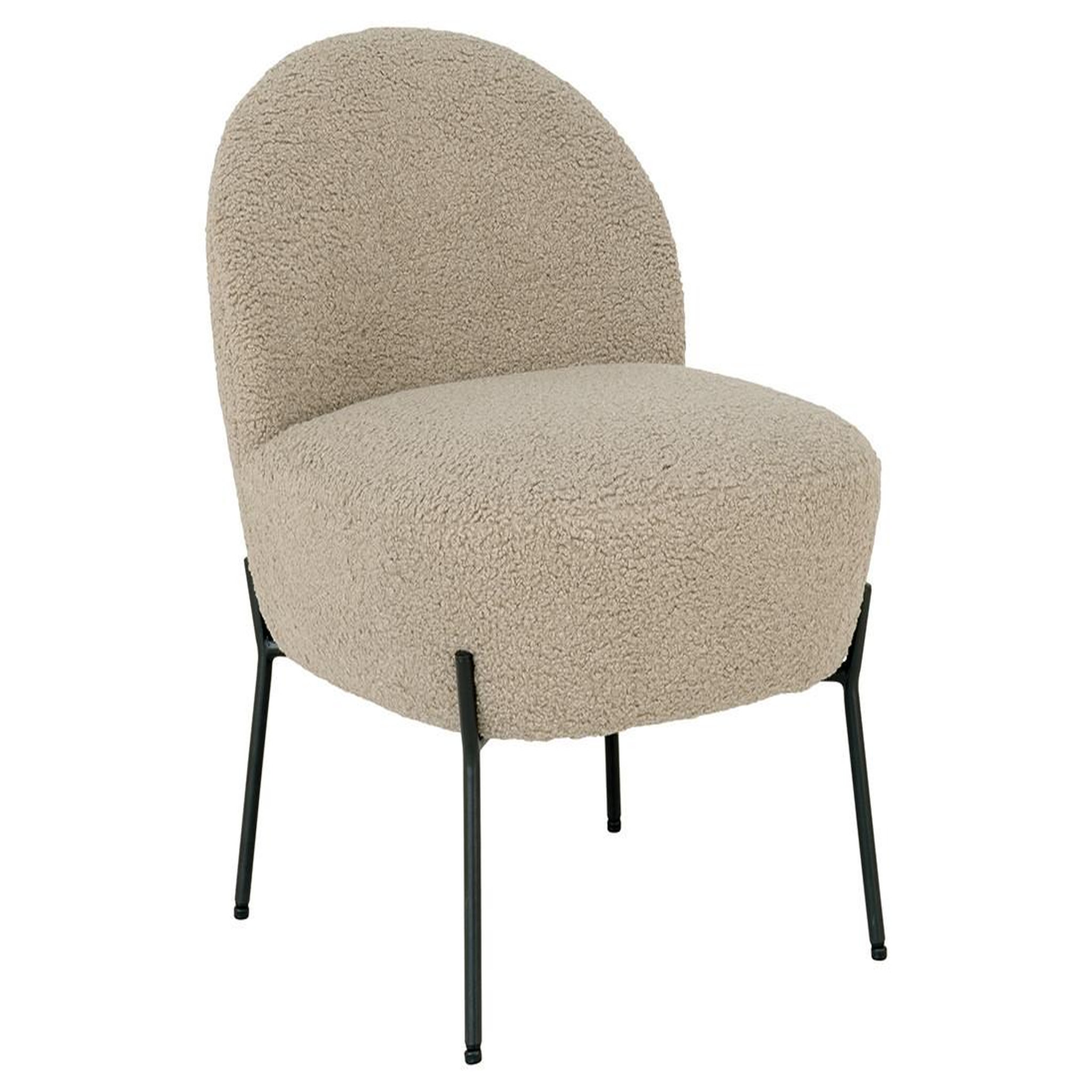 Voir la diapositive 2 : LISA DESIGN Renato - fauteuil avec pieds en acier - en tissu bouclette