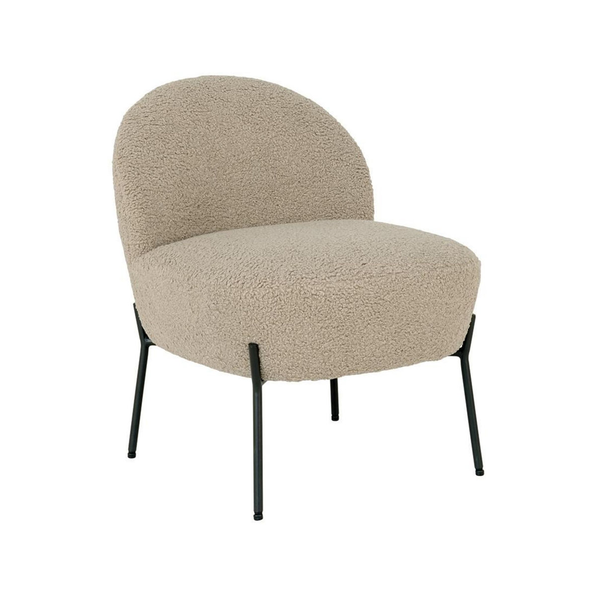 LISA DESIGN Renato - fauteuil avec pieds en acier - en tissu bouclette