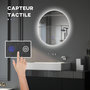 Voir la diapositive 4 : KLEANKIN Miroir rond lumineux LED de salle de bain 60 cm avec éclairage interrupteur tactile système antibuée miroir mural LED à luminosité réglable 29 W gris