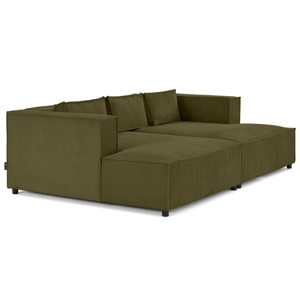 LISA DESIGN Stella - canapé droit 3 places avec double méridienne - assise profonde - en velours côtelé