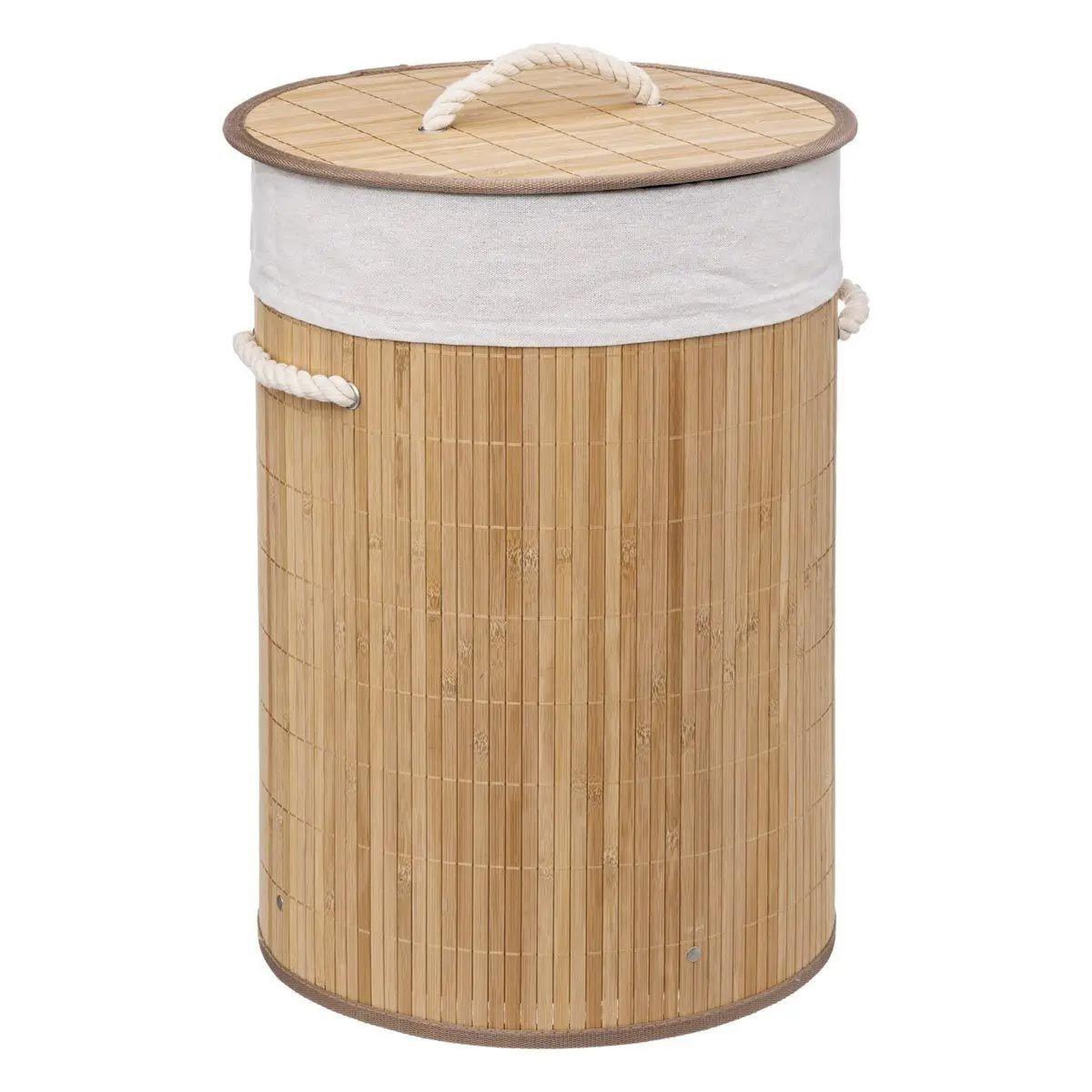 FIVE Panier à linge rond  bambou  48l naturel
