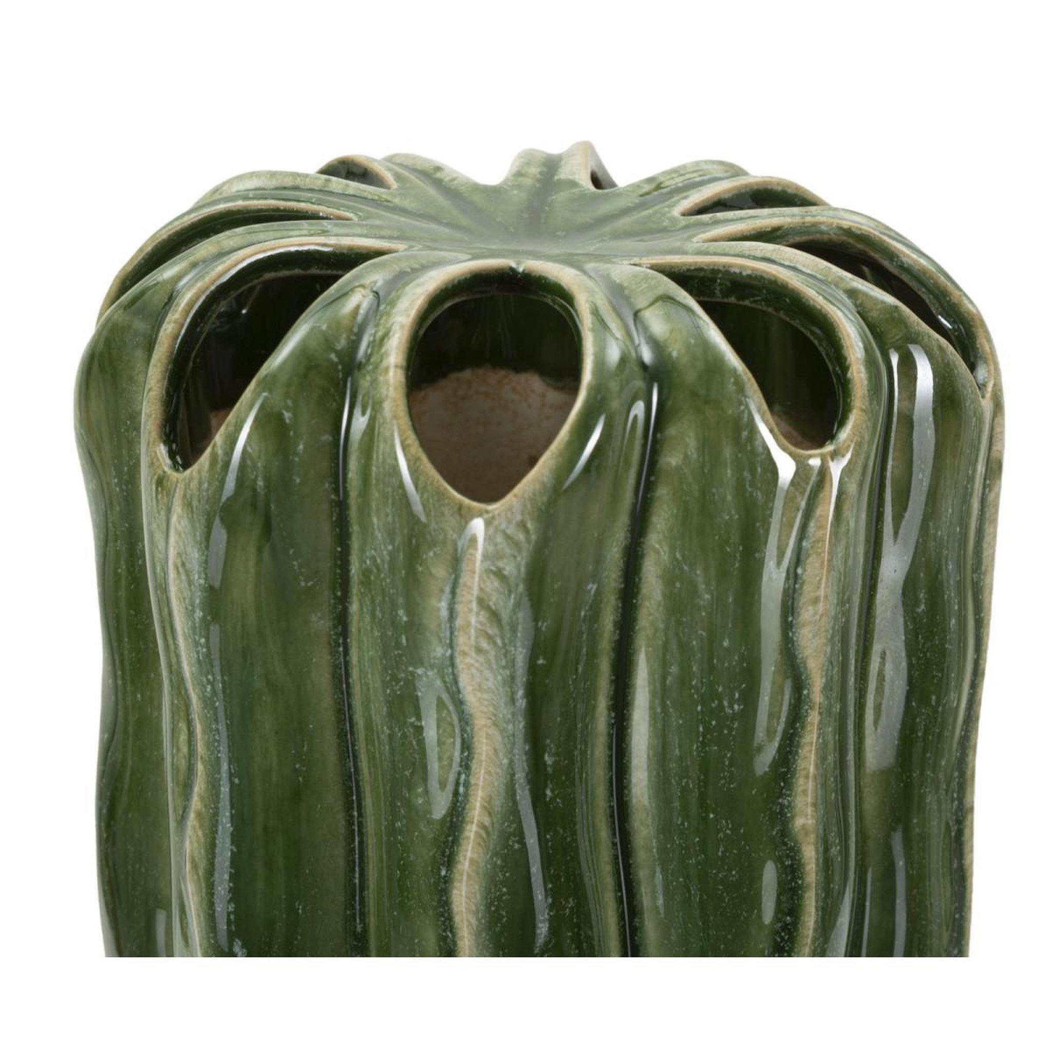 Voir la diapositive 3 : Paris Prix Vase en céramique  cactus  31cm vert
