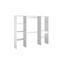 Voir la diapositive 3 : CONCEPT USINE Dressing blanc 6 étagères, 1 tiroir, 2 penderies 220 x 40 x 180 cm ELYSEE