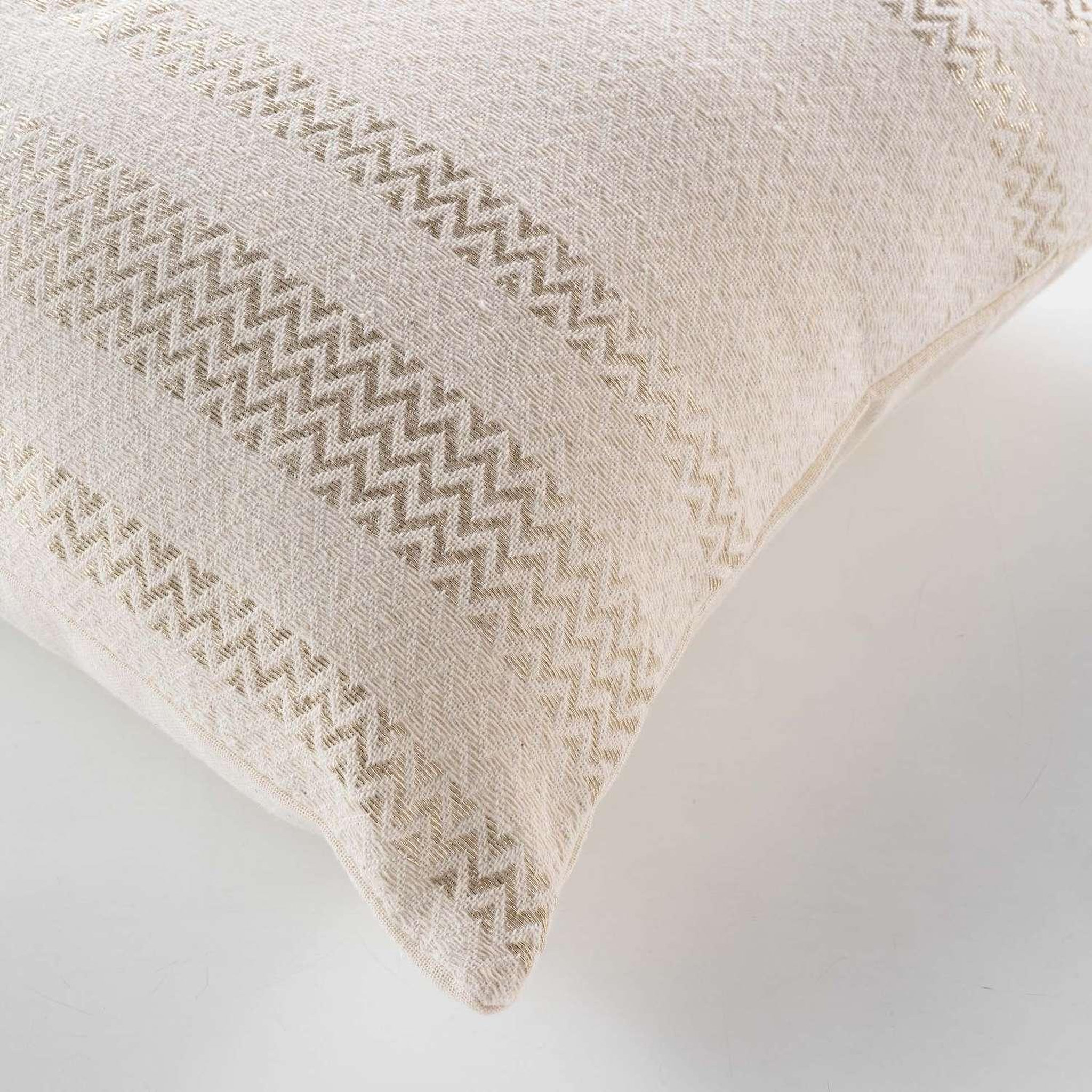Voir la diapositive 3 : Douceur d'Intérieur Coussin déhoussable altha - coton jacquard - 40 x 40 cm - ecru