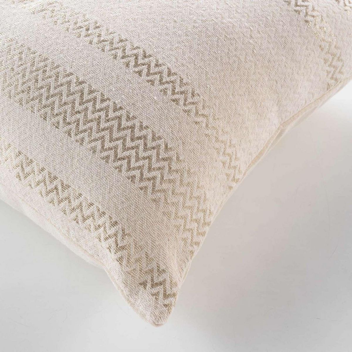 Douceur d'Intérieur Coussin déhoussable ALTHA - Coton jacquard - 40 x 40 cm - Ecru