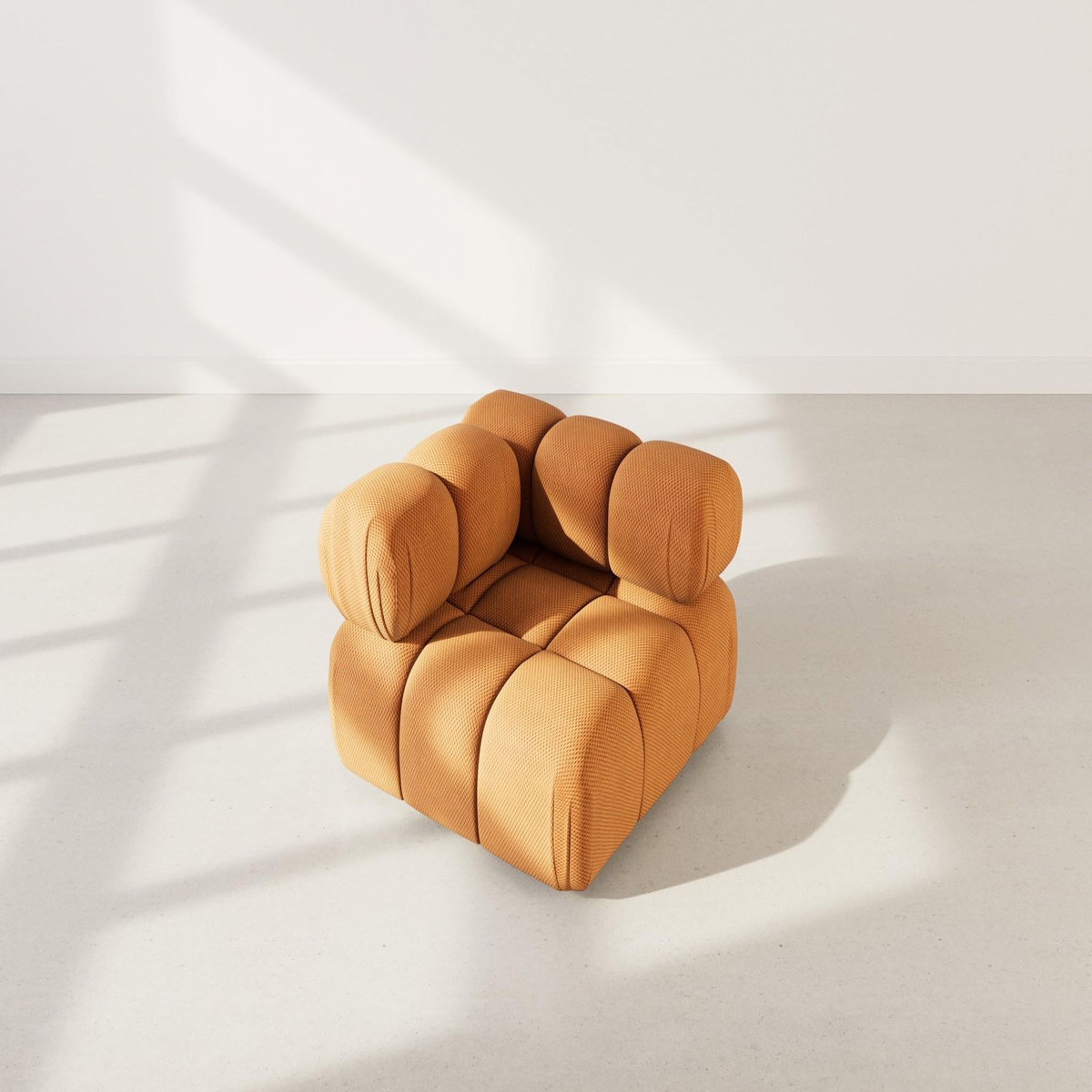 LISA DESIGN Ruby - module d'assise d'angle gauche en velours texturé